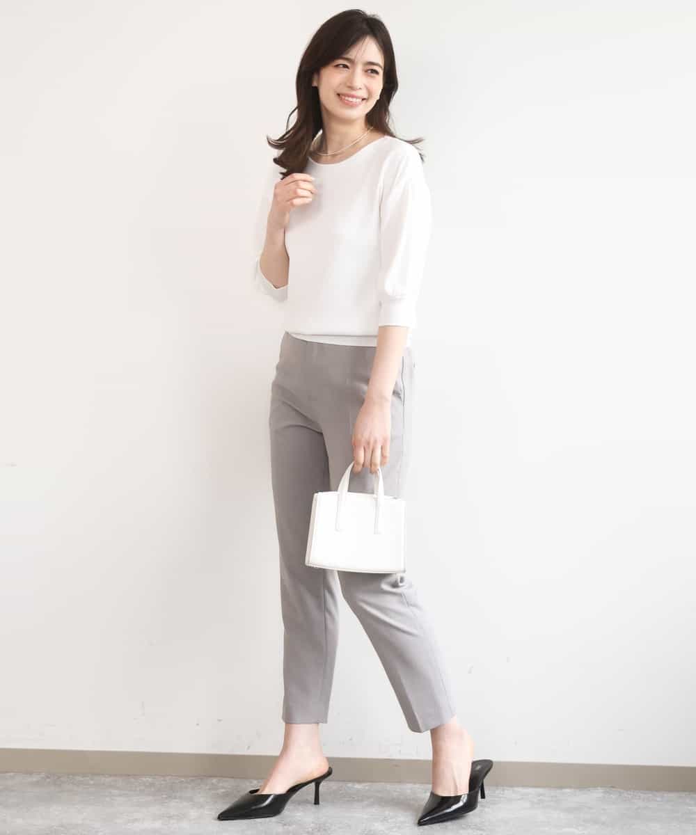 FIFGD02050 OFUON le MK(オフオン　ル　エムケー) ハイゲージ五分袖ニット/接触冷感/洗える/WEB限定サイズあり イエロー