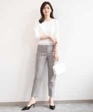 FIFGD02050 OFUON le MK(オフオン　ル　エムケー) ハイゲージ五分袖ニット/接触冷感/洗える/WEB限定サイズあり イエロー