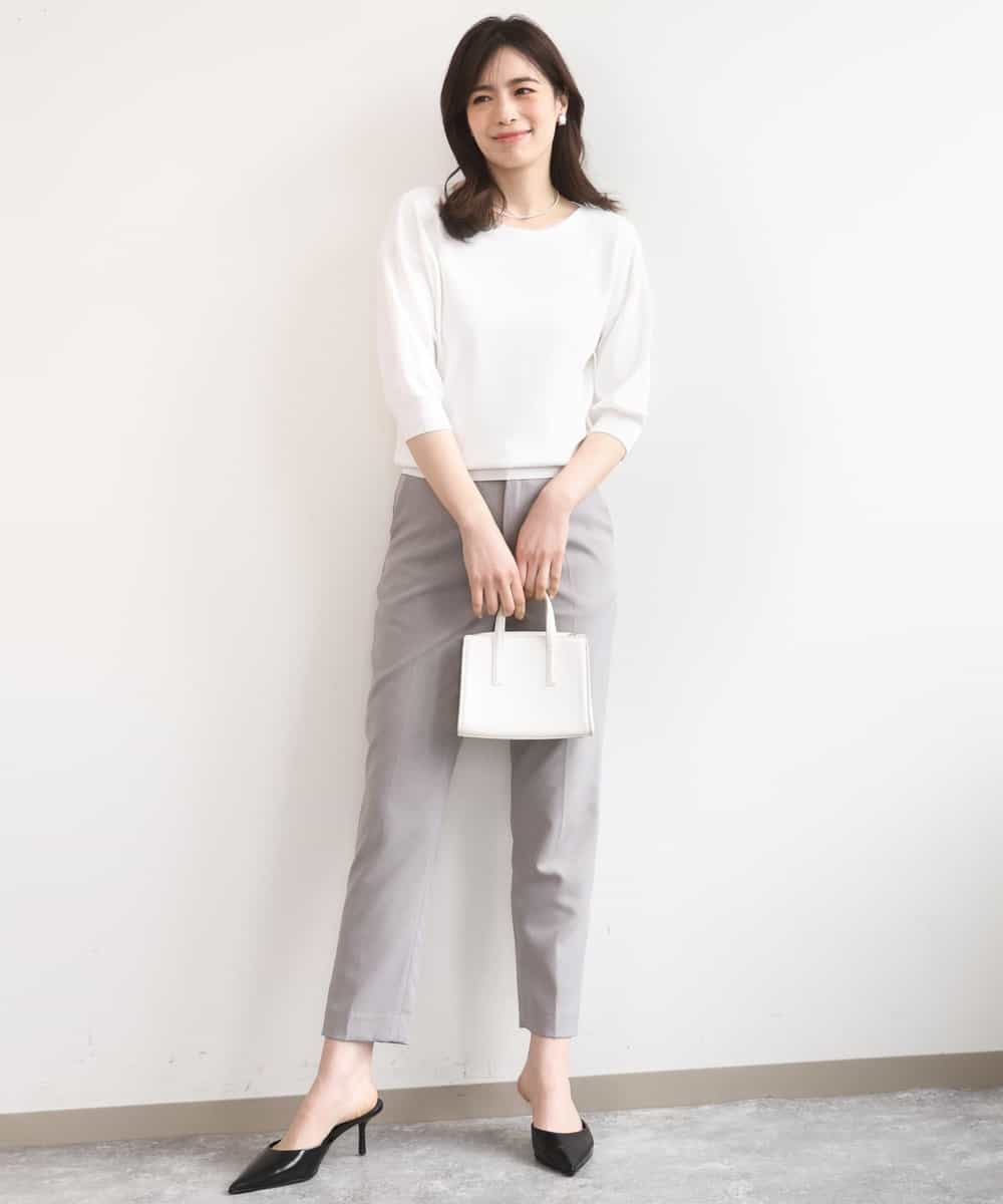 FIFGD02050 OFUON le MK(オフオン　ル　エムケー) ハイゲージ五分袖ニット/接触冷感/洗える/WEB限定サイズあり イエロー