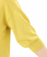 FIFGD02050 OFUON le MK(オフオン　ル　エムケー) ハイゲージ五分袖ニット/接触冷感/洗える/WEB限定サイズあり イエロー