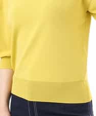 FIFGD02050 OFUON le MK(オフオン　ル　エムケー) ハイゲージ五分袖ニット/接触冷感/洗える/WEB限定サイズあり イエロー