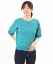 FIFGD02050 OFUON le MK(オフオン　ル　エムケー) ハイゲージ五分袖ニット/接触冷感/洗える/WEB限定サイズあり イエロー