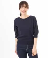 FIFGD02050 OFUON le MK(オフオン　ル　エムケー) ハイゲージ五分袖ニット/接触冷感/洗える/WEB限定サイズあり イエロー