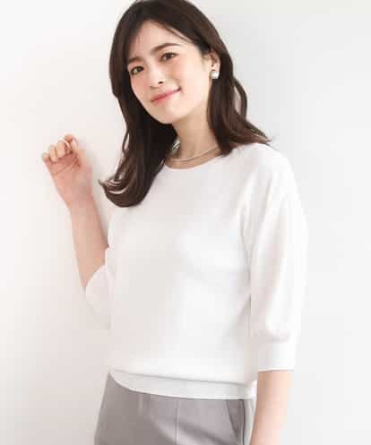 FIFGD02050 OFUON le MK ハイゲージ五分袖ニット/接触冷感/洗える/WEB限定サイズあり