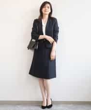 FIFGD20063 OFUON le MK(オフオン　ル　エムケー) ボウタイデザイン六分袖ニット/接触冷感/洗える/WEB限定サイズあり ブルー