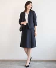 FIFGD20063 OFUON le MK(オフオン　ル　エムケー) ボウタイデザイン六分袖ニット/接触冷感/洗える/WEB限定サイズあり ブルー