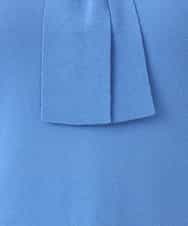 FIFGD20063 OFUON le MK(オフオン　ル　エムケー) ボウタイデザイン六分袖ニット/接触冷感/洗える/WEB限定サイズあり ブルー