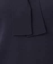 FIFGD20063 OFUON le MK(オフオン　ル　エムケー) ボウタイデザイン六分袖ニット/接触冷感/洗える/WEB限定サイズあり ブルー