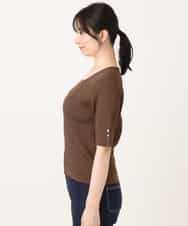 FIFGD26060 OFUON le MK(オフオン　ル　エムケー) スパークナイロン半袖ニット/洗える/アンサンブル対応/WEB限定サイズあり ライトグリーン