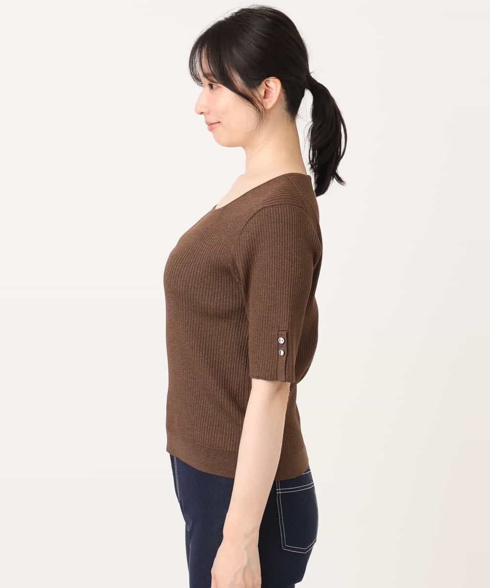 FIFGD26060 OFUON le MK(オフオン　ル　エムケー) スパークナイロン半袖ニット/洗える/アンサンブル対応/WEB限定サイズあり ライトグリーン