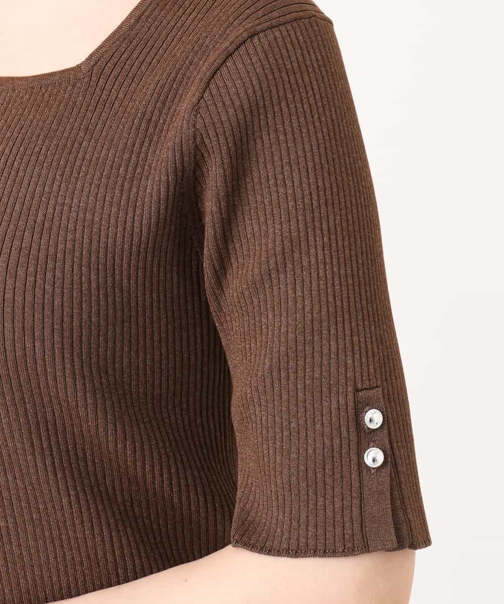 FIFGD26060 OFUON le MK(オフオン　ル　エムケー) スパークナイロン半袖ニット/洗える/アンサンブル対応/WEB限定サイズあり ライトグリーン