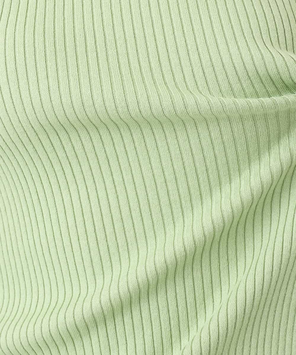 FIFGD26060 OFUON le MK(オフオン　ル　エムケー) スパークナイロン半袖ニット/洗える/アンサンブル対応/WEB限定サイズあり ライトグリーン