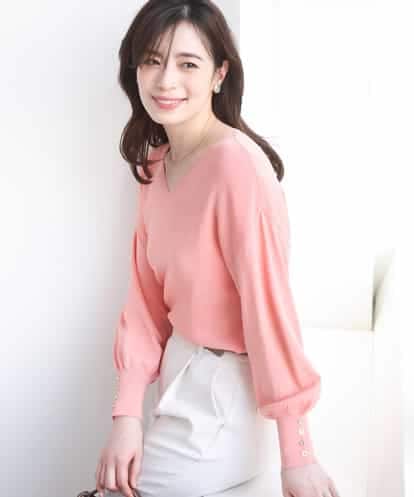 FIFGD43054 OFUON le MK ハイゲージVネックニット/接触冷感/UVカット/洗える/WEB限定サイズあり