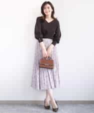 FIFGD43054 OFUON le MK(オフオン　ル　エムケー) ハイゲージVネックニット/接触冷感/UVカット/洗える/WEB限定サイズあり サーモンオレンジ