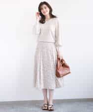 FIFGD43054 OFUON le MK(オフオン　ル　エムケー) ハイゲージVネックニット/接触冷感/UVカット/洗える/WEB限定サイズあり サーモンオレンジ