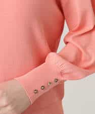 FIFGD43054 OFUON le MK(オフオン　ル　エムケー) ハイゲージVネックニット/接触冷感/UVカット/洗える/WEB限定サイズあり サーモンオレンジ