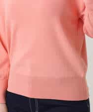 FIFGD43054 OFUON le MK(オフオン　ル　エムケー) ハイゲージVネックニット/接触冷感/UVカット/洗える/WEB限定サイズあり サーモンオレンジ