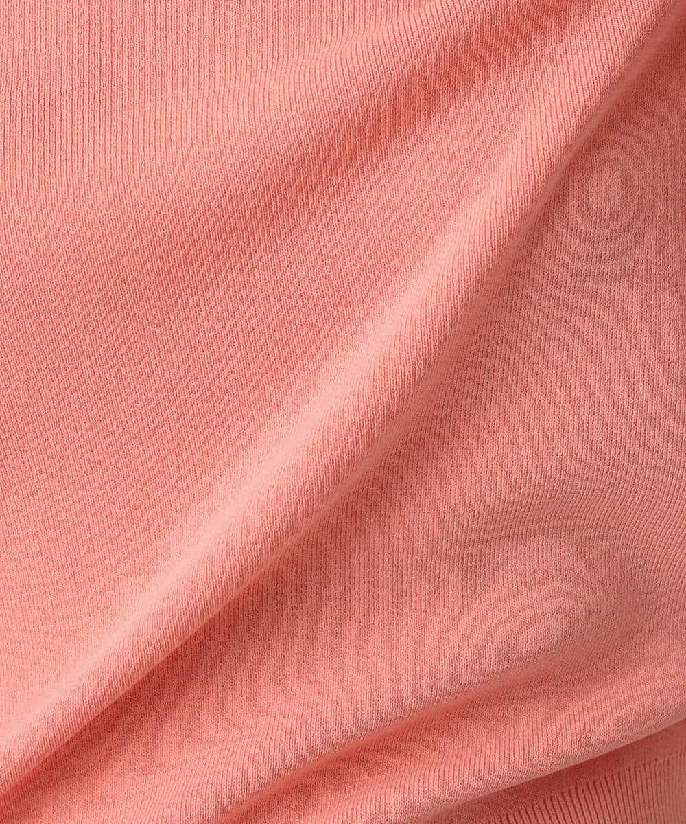 FIFGD43054 OFUON le MK(オフオン　ル　エムケー) ハイゲージVネックニット/接触冷感/UVカット/洗える/WEB限定サイズあり サーモンオレンジ