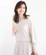 FIFGD43054 OFUON le MK(オフオン　ル　エムケー) ハイゲージVネックニット/接触冷感/UVカット/洗える/WEB限定サイズあり ベージュ