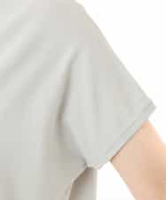 FIFHD30070 OFUON le MK(オフオン　ル　エムケー) ハイゲージパール付きキーネックニット/接触冷感/UVカット/洗える/WEB限定サイズあり ブルーグリーン