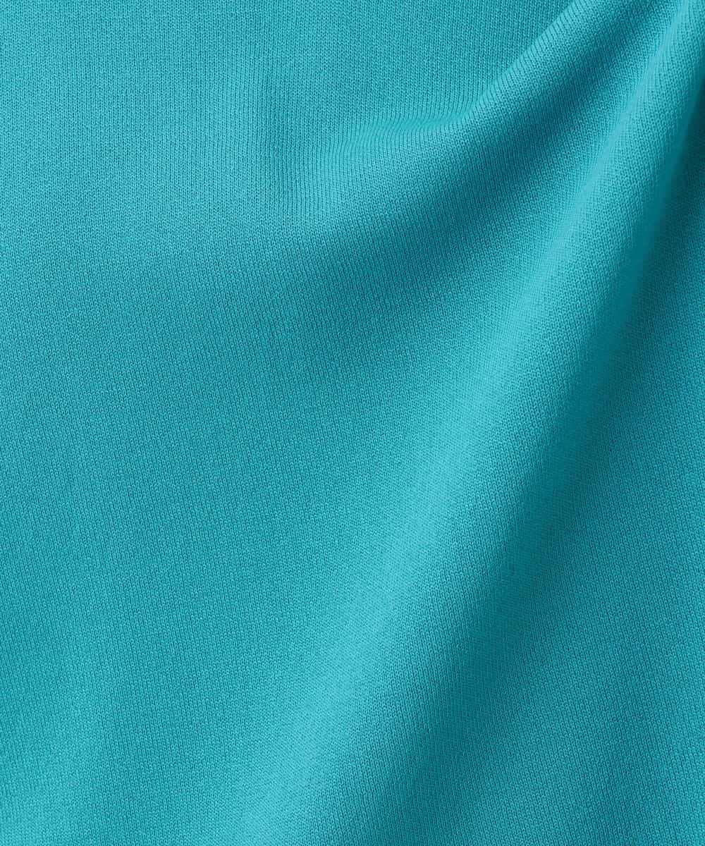 FIFHD30070 OFUON le MK(オフオン　ル　エムケー) ハイゲージパール付きキーネックニット/接触冷感/UVカット/洗える/WEB限定サイズあり ブルーグリーン