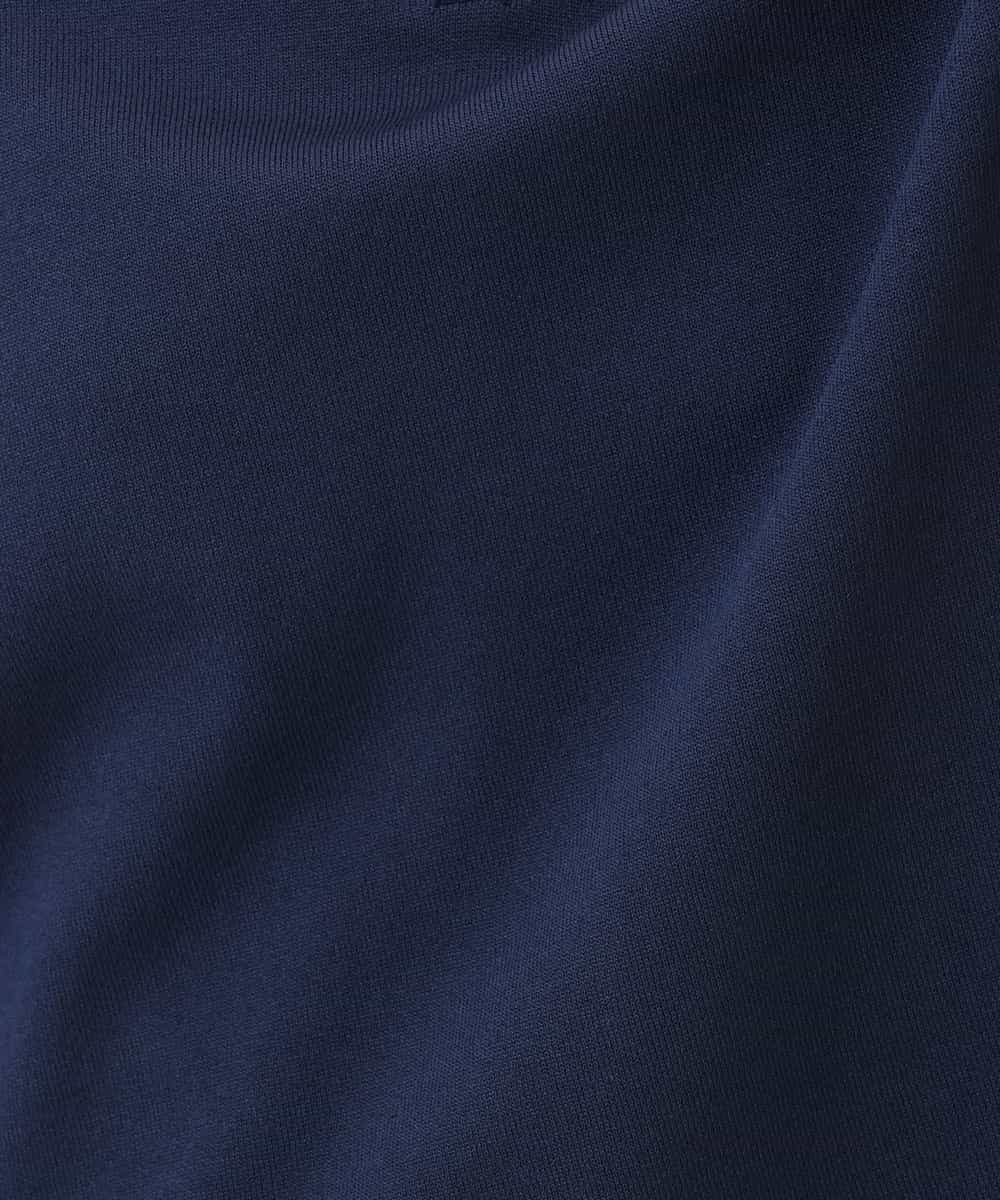 FIFHD30070 OFUON le MK(オフオン　ル　エムケー) ハイゲージパール付きキーネックニット/接触冷感/UVカット/洗える/WEB限定サイズあり ブルーグリーン