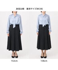 FIHDD06080 OFUON le MK(オフオン　ル　エムケー) タックフレアースカート/洗える ライトブルー