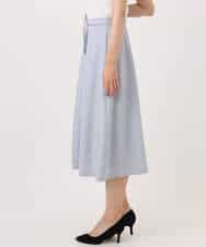 FIHDD06080 OFUON le MK(オフオン　ル　エムケー) タックフレアースカート/洗える ライトブルー