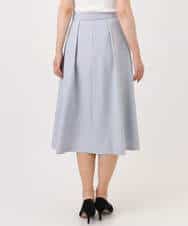 FIHDD06080 OFUON le MK(オフオン　ル　エムケー) タックフレアースカート/洗える ライトブルー