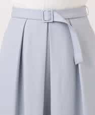 FIHDD06080 OFUON le MK(オフオン　ル　エムケー) タックフレアースカート/洗える ライトブルー