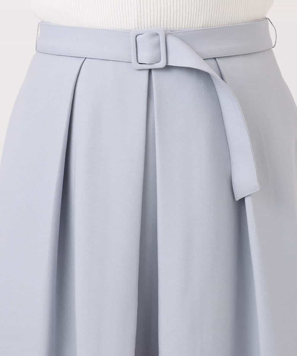 FIHDD06080 OFUON le MK(オフオン　ル　エムケー) タックフレアースカート/洗える ライトブルー