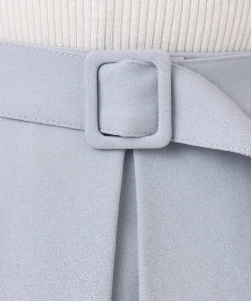 FIHDD06080 OFUON le MK(オフオン　ル　エムケー) タックフレアースカート/洗える ライトブルー