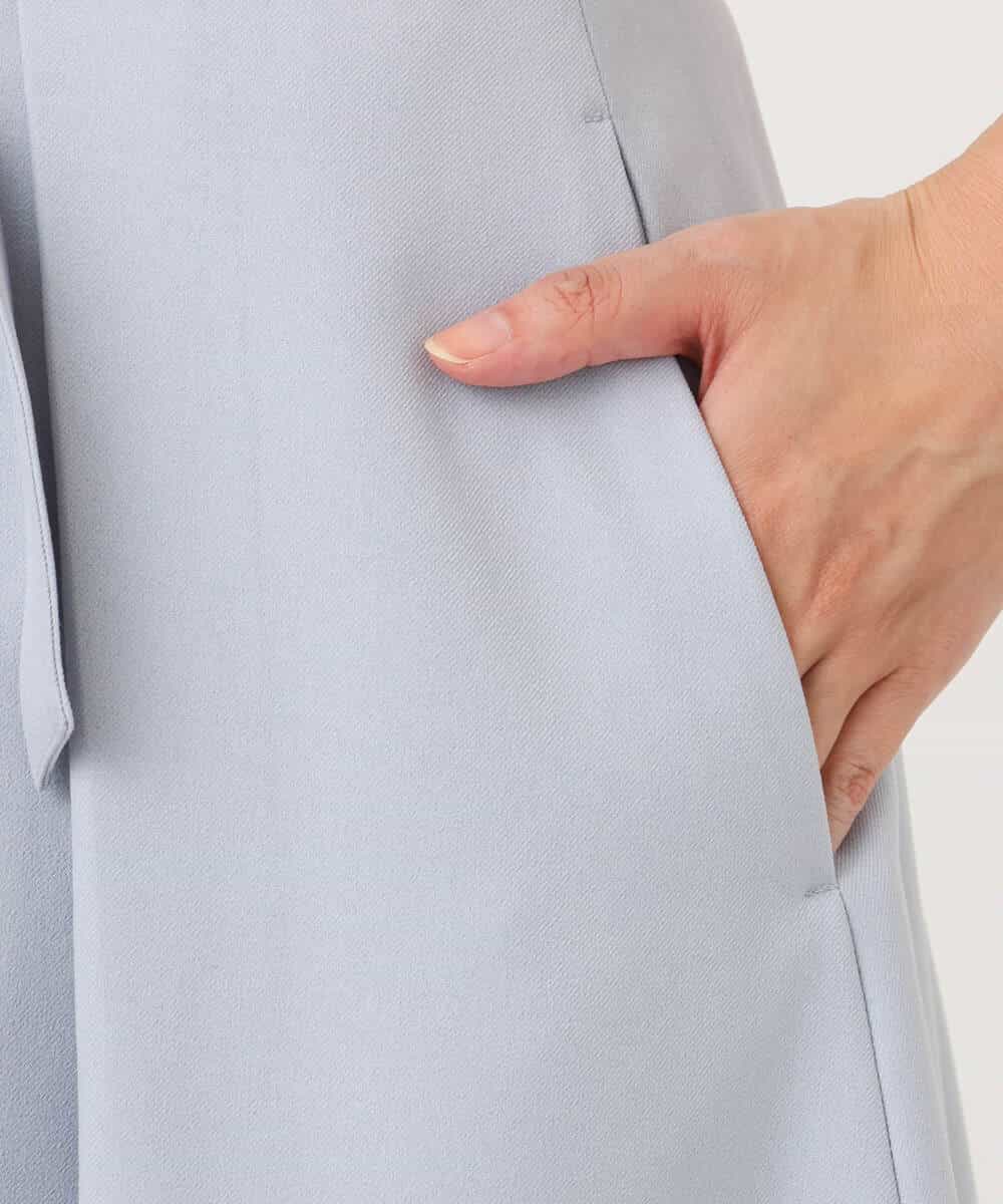 FIHDD06080 OFUON le MK(オフオン　ル　エムケー) タックフレアースカート/洗える ライトブルー