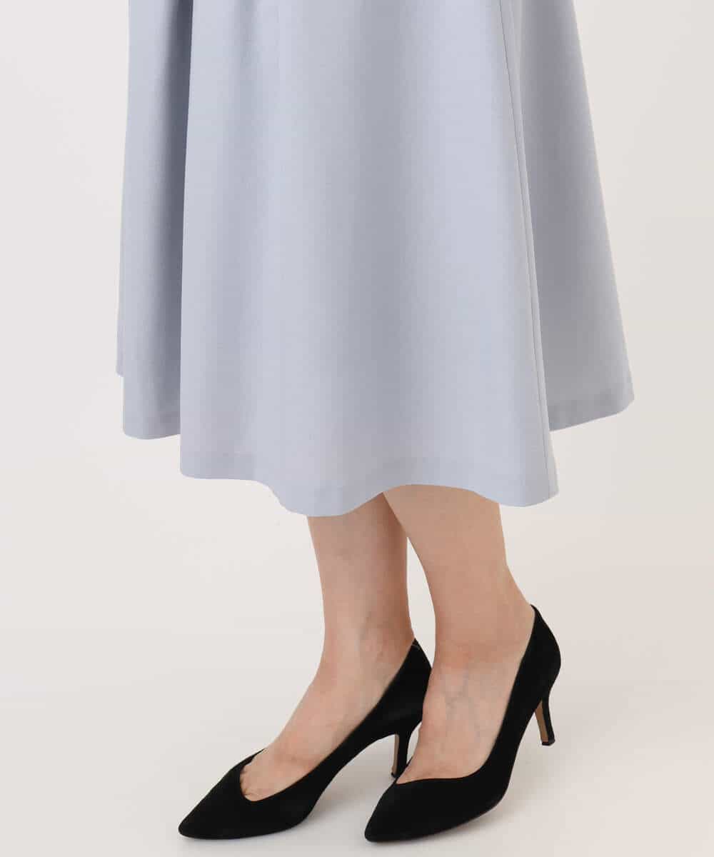 FIHDD06080 OFUON le MK(オフオン　ル　エムケー) タックフレアースカート/洗える ライトブルー