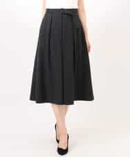 FIHDD06080 OFUON le MK(オフオン　ル　エムケー) タックフレアースカート/洗える ライトブルー