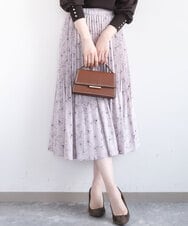 FIHFD06090 OFUON le MK(オフオン　ル　エムケー) ラインフラワープリーツスカート/洗える/WEB限定サイズあり ライトピンク