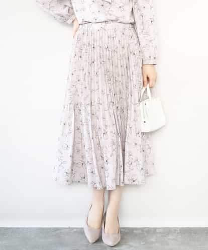 FIHFD06090  ラインフラワープリーツスカート/洗える/WEB限定サイズあり
