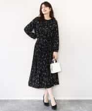 FIHFD06090 OFUON le MK(オフオン　ル　エムケー) ラインフラワープリーツスカート/洗える/WEB限定サイズあり ライトピンク