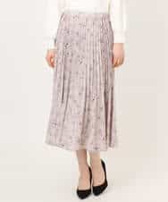 FIHFD06090 OFUON le MK(オフオン　ル　エムケー) ラインフラワープリーツスカート/洗える/WEB限定サイズあり ライトピンク