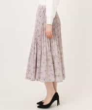 FIHFD06090 OFUON le MK(オフオン　ル　エムケー) ラインフラワープリーツスカート/洗える/WEB限定サイズあり ライトピンク