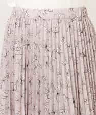 FIHFD06090 OFUON le MK(オフオン　ル　エムケー) ラインフラワープリーツスカート/洗える/WEB限定サイズあり ライトピンク