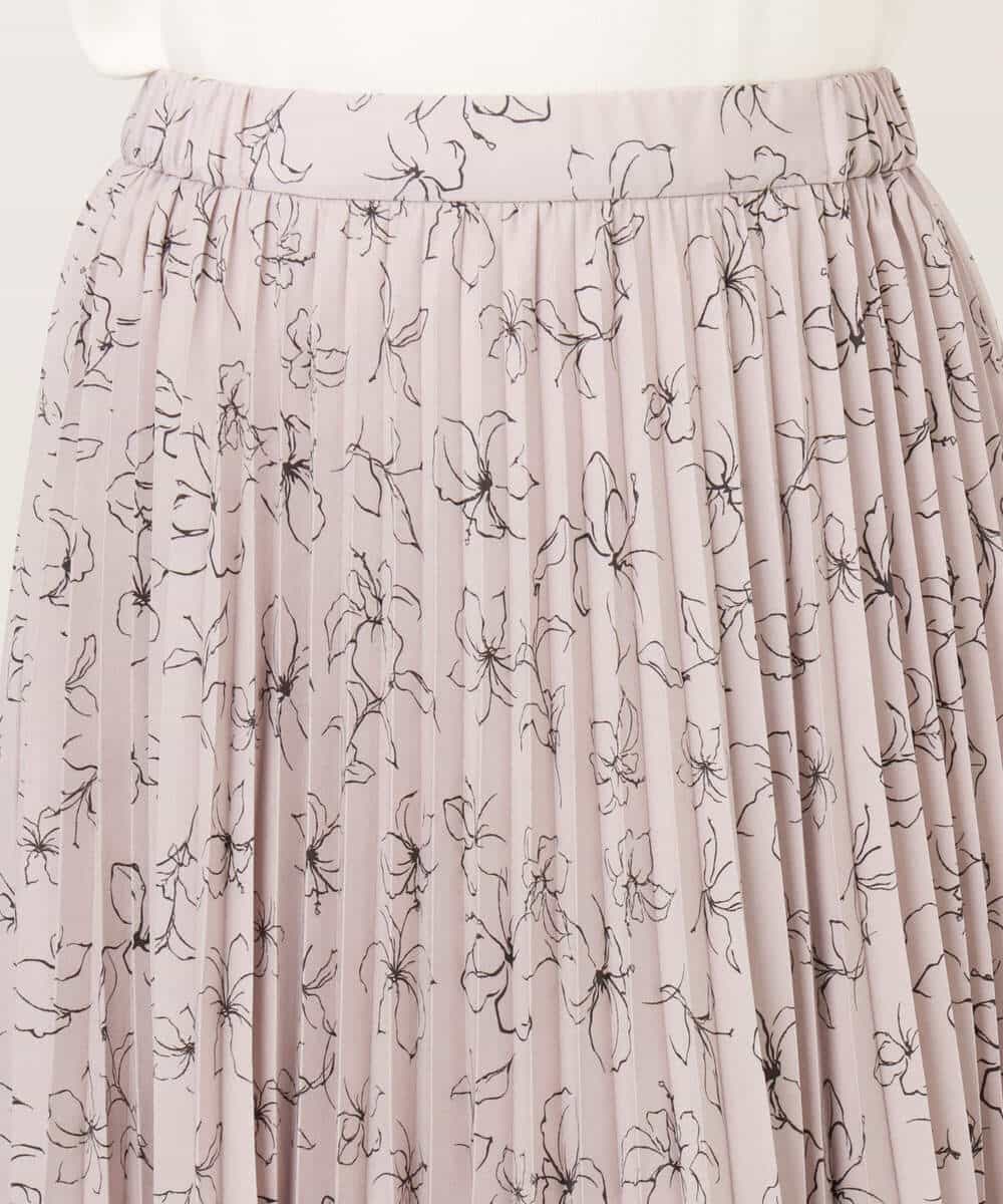 FIHFD06090 OFUON le MK(オフオン　ル　エムケー) ラインフラワープリーツスカート/洗える/WEB限定サイズあり ライトピンク