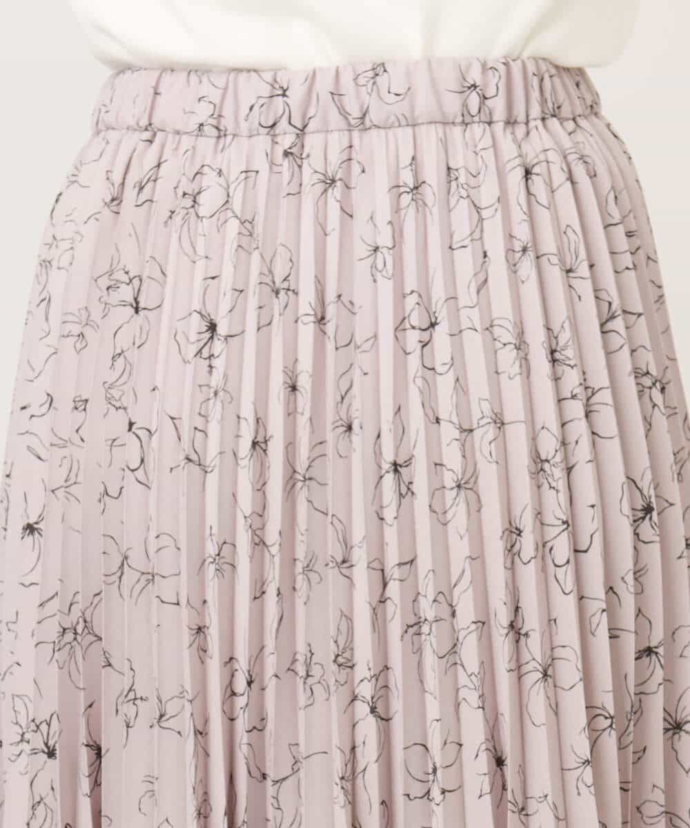 FIHFD06090 OFUON le MK(オフオン　ル　エムケー) ラインフラワープリーツスカート/洗える/WEB限定サイズあり ライトピンク