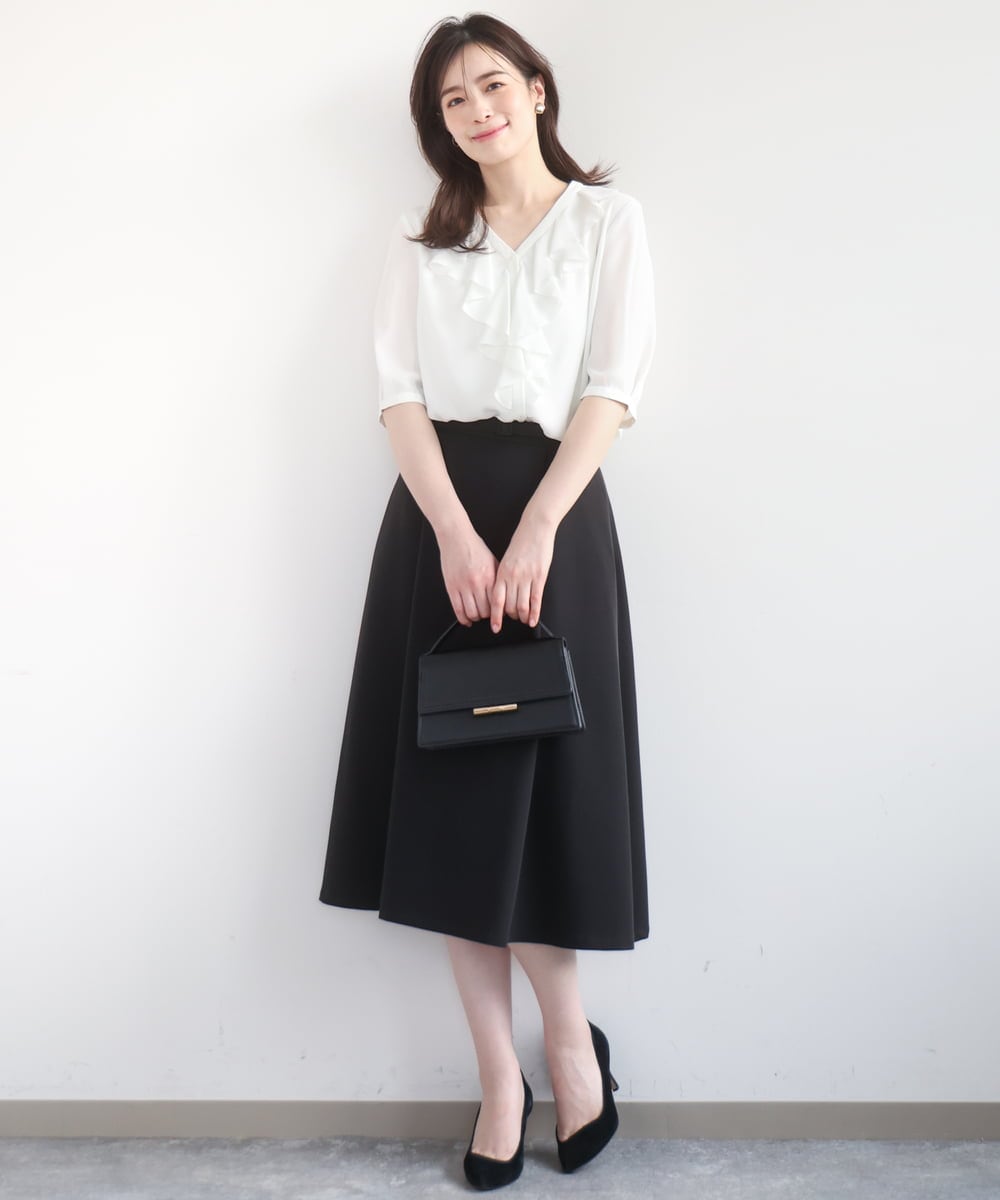 FIHFD10090 OFUON le MK(オフオン　ル　エムケー) [セットアップ対応]ライトラブルクロス ウエストタックスカート/洗える/WEB限定サイズあり ベージュ