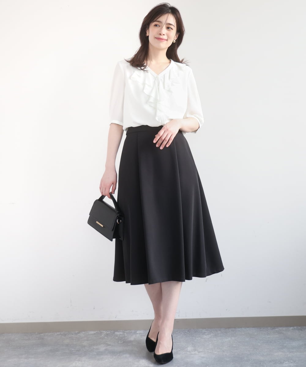 FIHFD10090 OFUON le MK(オフオン　ル　エムケー) [セットアップ対応]ライトラブルクロス ウエストタックスカート/洗える/WEB限定サイズあり ベージュ