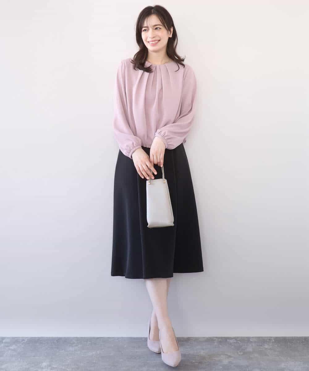 FIHFD10090 OFUON le MK(オフオン　ル　エムケー) [セットアップ対応]ライトラブルクロス ウエストタックスカート/洗える/WEB限定サイズあり ベージュ