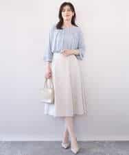 FIHFD10090 OFUON le MK(オフオン　ル　エムケー) [セットアップ対応]ライトラブルクロス ウエストタックスカート/洗える/WEB限定サイズあり ベージュ