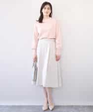 FIHFD10090 OFUON le MK(オフオン　ル　エムケー) [セットアップ対応]ライトラブルクロス ウエストタックスカート/洗える/WEB限定サイズあり ベージュ