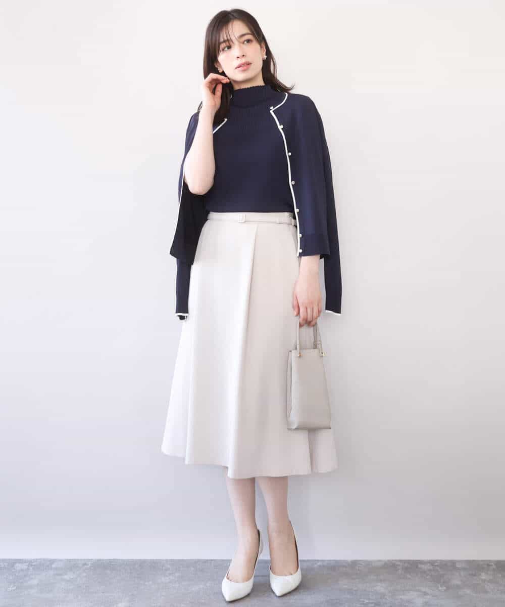 FIHFD10090 OFUON le MK(オフオン　ル　エムケー) [セットアップ対応]ライトラブルクロス ウエストタックスカート/洗える/WEB限定サイズあり ベージュ