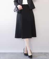 FIHFD10090 OFUON le MK(オフオン　ル　エムケー) [セットアップ対応]ライトラブルクロス ウエストタックスカート/洗える/WEB限定サイズあり ブラック